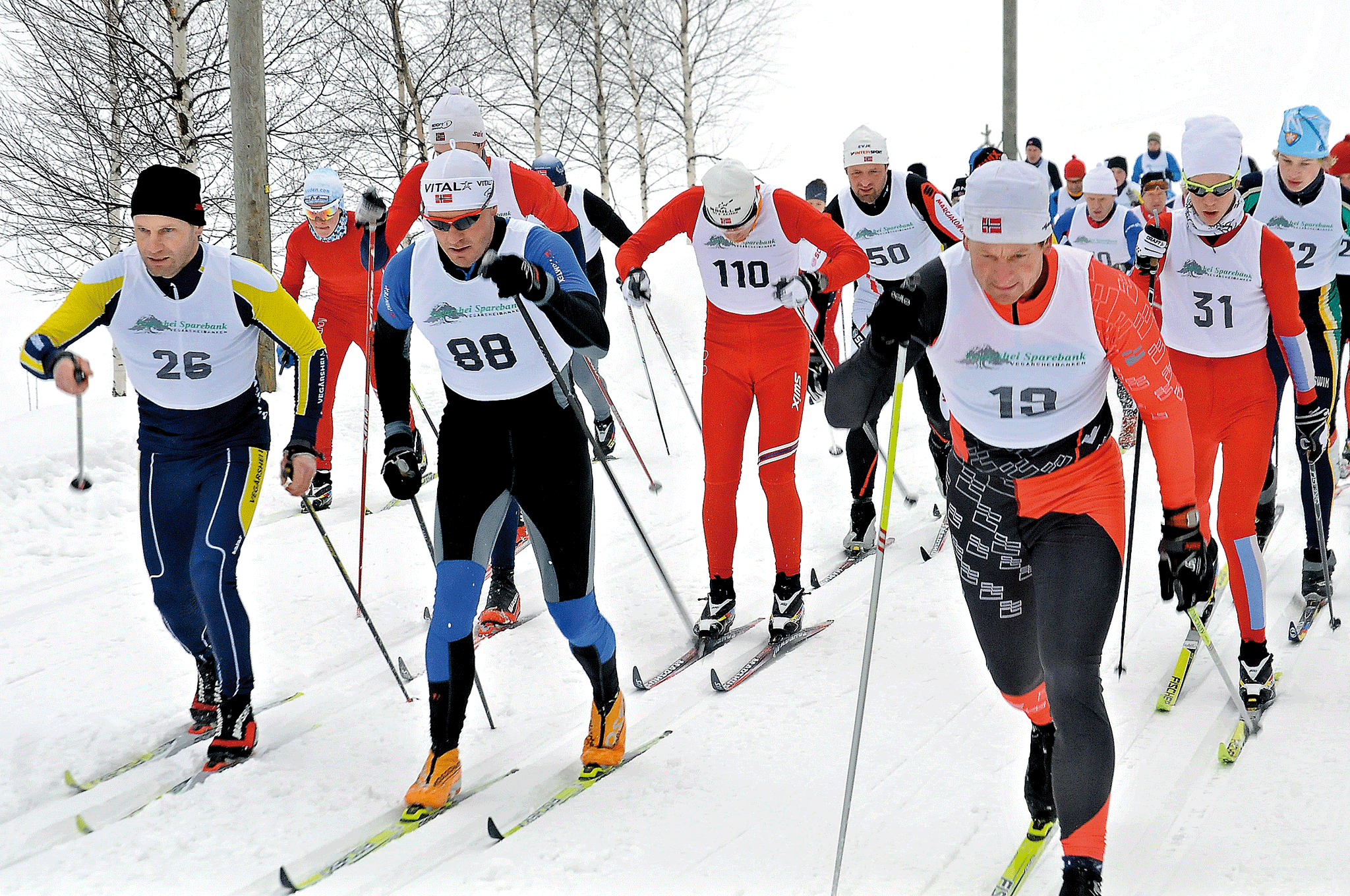 Skiløpere på Heiløpet på Vegårshei